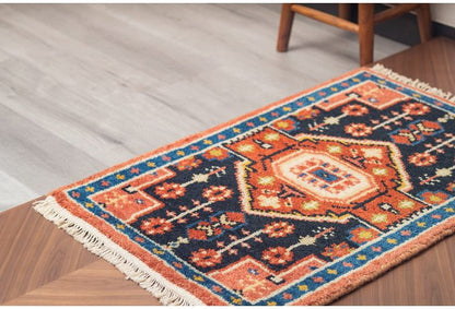 60×90トライバルマットMADRAS インテリア ラグ カーペット ラグマット ラグカーペット リビング 絨毯 玄関マット 玄関 ミニマット(代引不可)