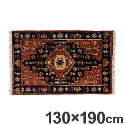 ラグ 130×190cm 柄 トライバル 部族絨毯風 ウール コットン 天然素材 オールシーズン シンプル おしゃれ 北欧 絨毯 カーペット マット リビングマット 新生活 一人暮らし(代引不可)