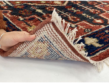 ラグ 130×190cm 柄 トライバル 部族絨毯風 ウール コットン 天然素材 オールシーズン シンプル おしゃれ 北欧 絨毯 カーペット マット リビングマット 新生活 一人暮らし(代引不可)