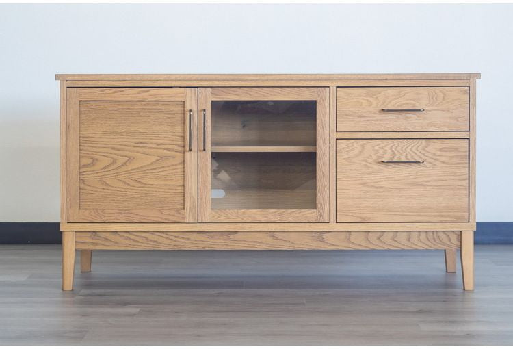 マルチリビングボード 幅135cm 天然木 日本製 テレビ台 ローボード 収納棚 オイル仕上げ ガラス扉 おしゃれ 北欧 シンプル 新生活 一人暮らし(代引不可)