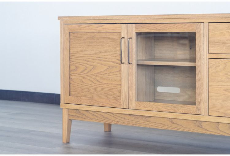 マルチリビングボード 幅135cm 天然木 日本製 テレビ台 ローボード 収納棚 オイル仕上げ ガラス扉 おしゃれ 北欧 シンプル 新生活 一人暮らし(代引不可)