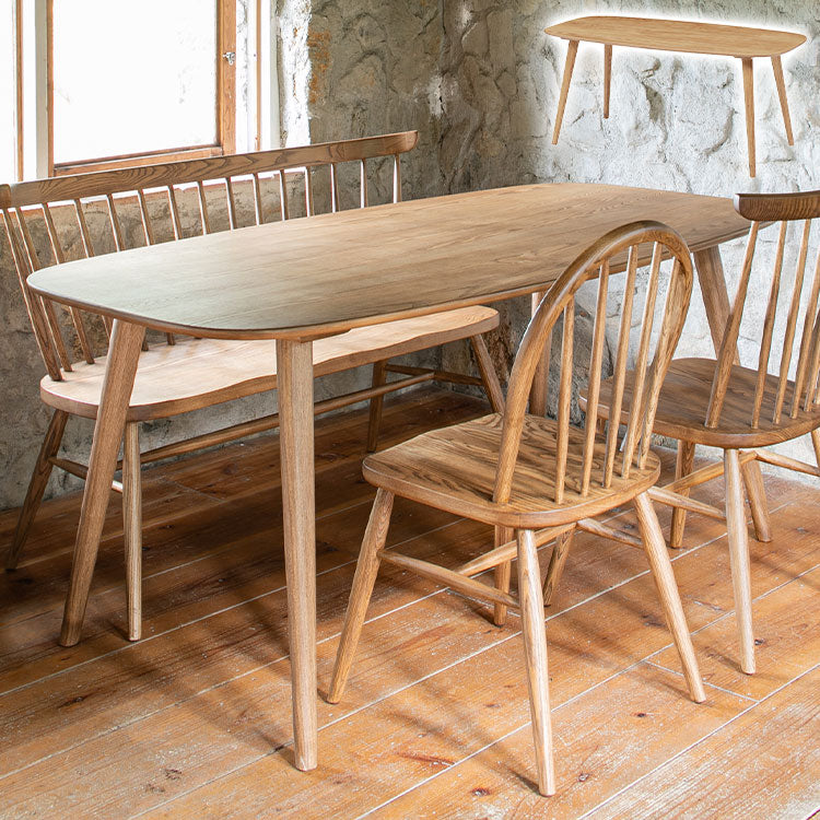 ダイニングテーブル 幅160cm 楕円形 4人掛け 4人用 アッシュ無垢材 食堂テーブル 天然木 おしゃれ 北欧 法人 カフェ 木製 木目 リビングテーブル ienowa イエノア(代引不可)