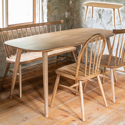 ダイニングテーブル 幅160cm 楕円形 4人掛け 4人用 アッシュ無垢材 食堂テーブル 天然木 おしゃれ 北欧 法人 カフェ 木製 木目 リビングテーブル ienowa イエノア(代引不可)