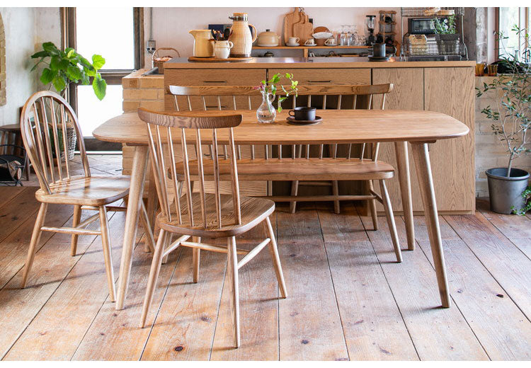 ダイニングテーブル 幅160cm 楕円形 4人掛け 4人用 アッシュ無垢材 食堂テーブル 天然木 おしゃれ 北欧 法人 カフェ 木製 木目 リビングテーブル ienowa イエノア(代引不可)