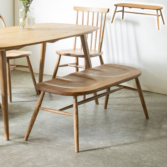ダイニング用ベンチ 幅112cm 背もたれなし 天然木 木製 木目 2人掛け ダイニングベンチ 食堂ベンチ 法人 おしゃれ 北欧 レトロ カフェ風 ienowa イエノア(代引不可)