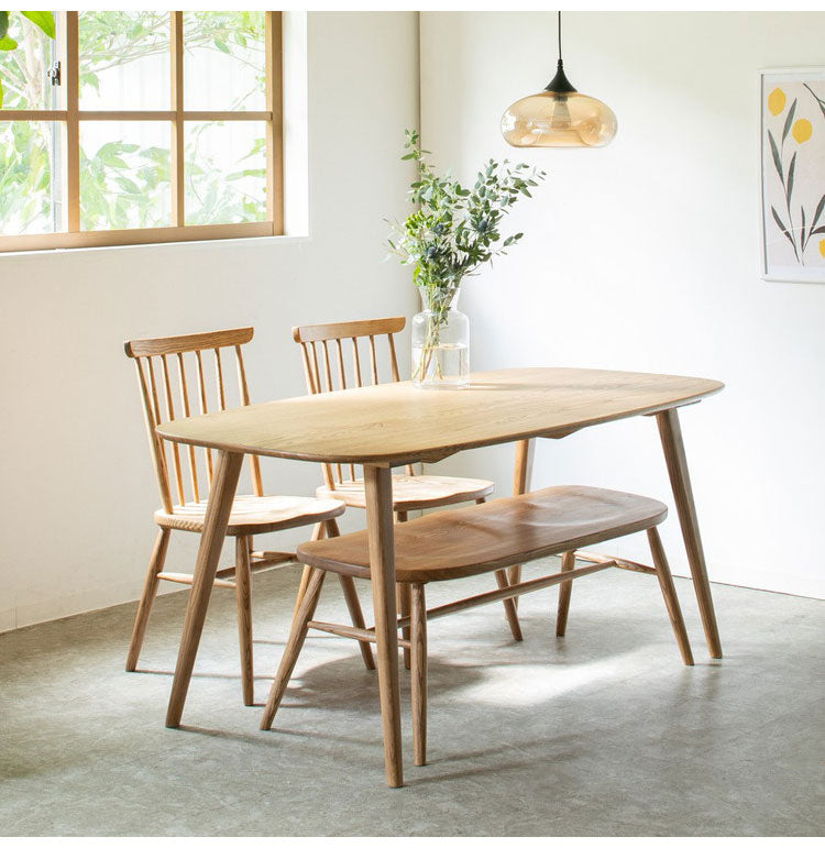 ダイニング用ベンチ 幅112cm 背もたれなし 天然木 木製 木目 2人掛け ダイニングベンチ 食堂ベンチ 法人 おしゃれ 北欧 レトロ カフェ風 ienowa イエノア(代引不可)