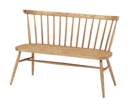 ダイニング用ベンチ 幅120cm 背もたれあり天然木 木製 木目 2人掛け ダイニングベンチ 食堂ベンチ 法人 おしゃれ 北欧 レトロ カフェ風 ienowa イエノア(代引不可)