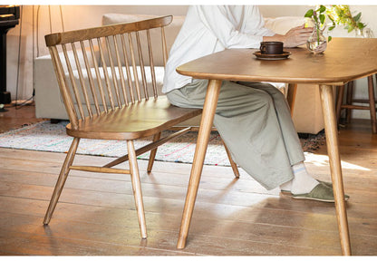 ダイニング用ベンチ 幅120cm 背もたれあり天然木 木製 木目 2人掛け ダイニングベンチ 食堂ベンチ 法人 おしゃれ 北欧 レトロ カフェ風 ienowa イエノア(代引不可)