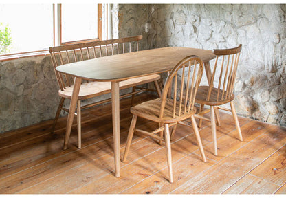 ダイニング用ベンチ 幅120cm 背もたれあり天然木 木製 木目 2人掛け ダイニングベンチ 食堂ベンチ 法人 おしゃれ 北欧 レトロ カフェ風 ienowa イエノア(代引不可)