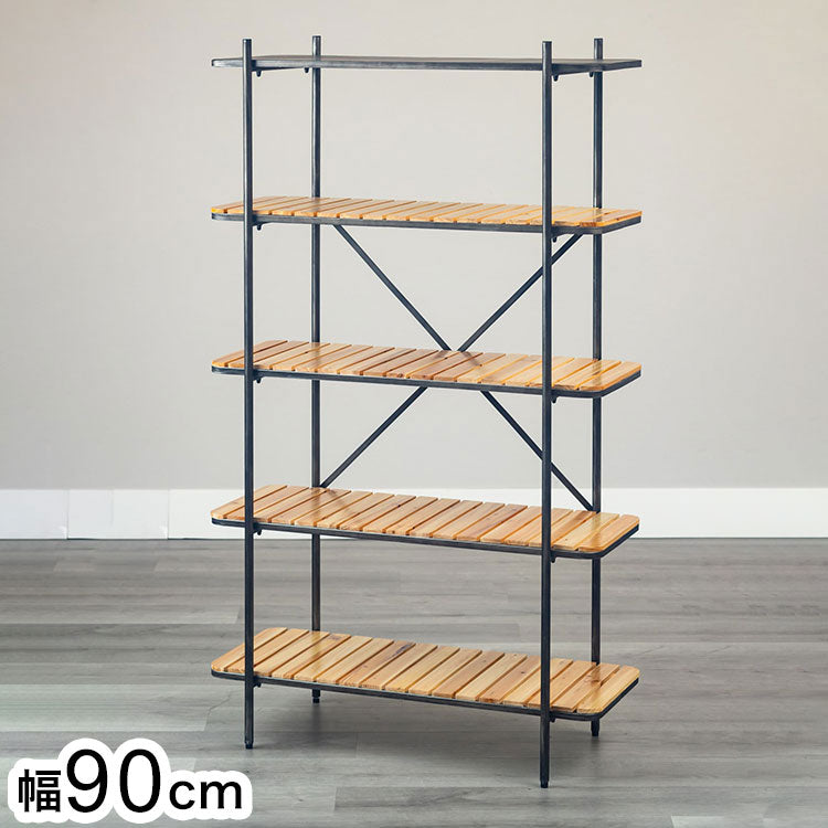 90シェルフ5段 トリニティ(九) オープンラック ディスプレイラック 本棚 シェルフ デスクラック 見せる収納 おしゃれ ラック リビング(代引不可)