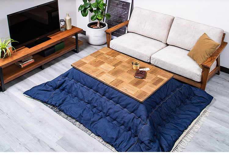 こたつ布団 長方形 180cm 薄掛け デニム 節電 省エネ インテリア おしゃれ 北欧 リビング ダイニング コタツ 炬燵(代引不可)