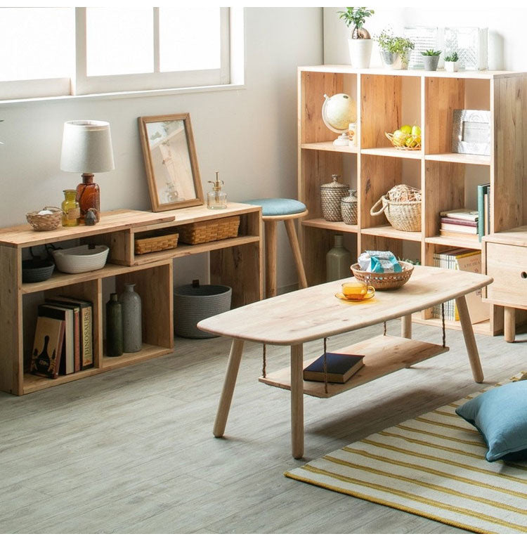 ローテーブル 幅120cm 収納付き 天然木 おしゃれ 北欧 木目 木製 コンパクト リビングテーブル 新生活 ナチュラル 一人暮らし シンプル NATURAL SIGNATURE(代引不可)