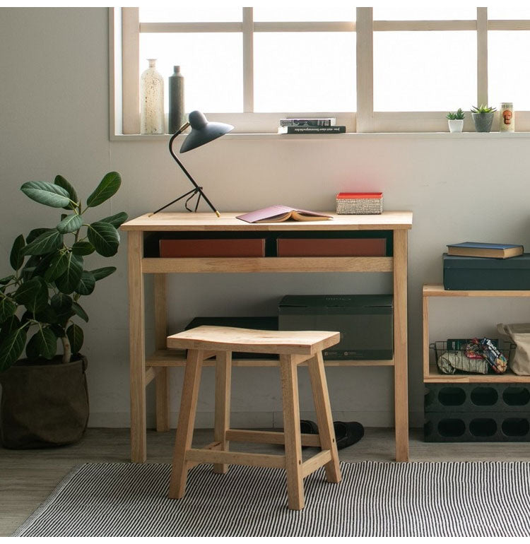 デスク スツールセット 天然木 木製 木目 おしゃれ 北欧 子供部屋 学習デスク 勉強机 学習机 書斎 省スペース コンパクト ナチュラル NATURAL SIGNATURE(代引不可)