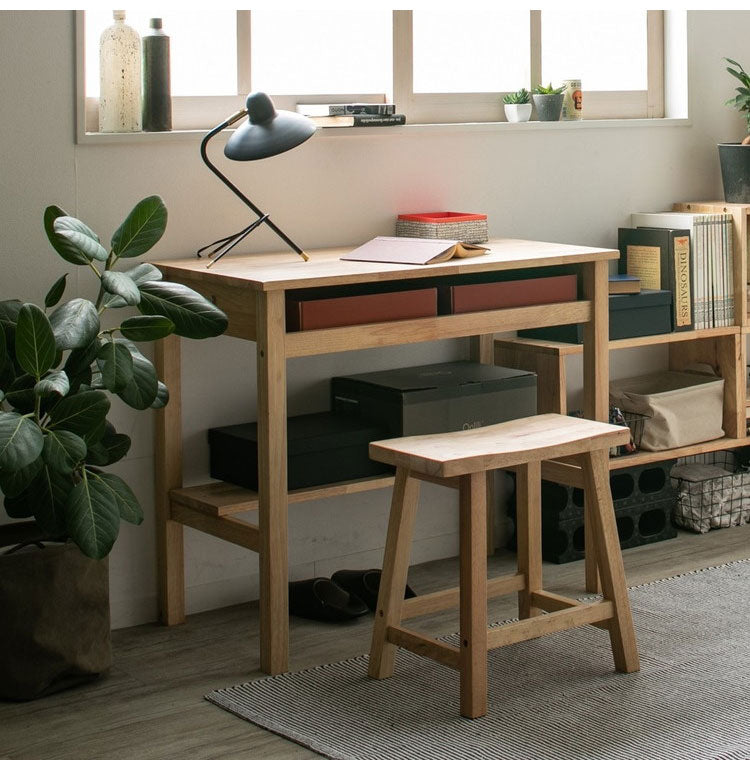 デスク スツールセット 天然木 木製 木目 おしゃれ 北欧 子供部屋 学習デスク 勉強机 学習机 書斎 省スペース コンパクト ナチュラル NATURAL SIGNATURE(代引不可)