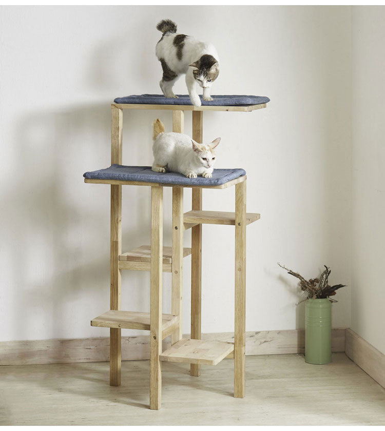 キャットタワー 天然木 猫 キャットツリー 据え置き ネコ ペット 大型猫 シニア 運動不足解消 簡単 組み立て クッション付 おしゃれ 室内 天然木 Cut-hus キャトハス NATURAL SIGNATURE(代引不可)