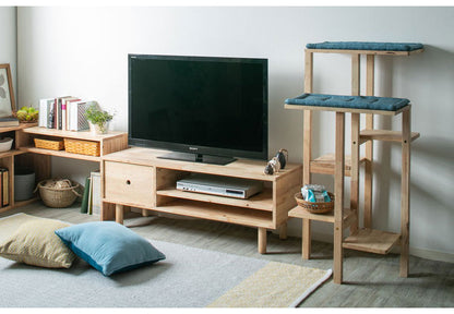 キャットタワー 天然木 猫 キャットツリー 据え置き ネコ ペット 大型猫 シニア 運動不足解消 簡単 組み立て クッション付 おしゃれ 室内 天然木 Cut-hus キャトハス NATURAL SIGNATURE(代引不可)