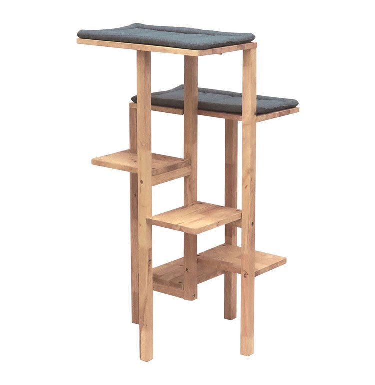 キャットタワー 天然木 猫 キャットツリー 据え置き ネコ ペット 大型猫 シニア 運動不足解消 簡単 組み立て クッション付 おしゃれ 室内 天然木 Cut-hus キャトハス NATURAL SIGNATURE(代引不可)