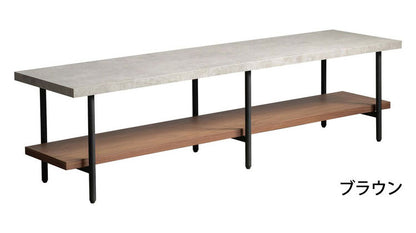 テレビボード 幅150cm コンクリート調 木目調 ローボード リビングボード ナチュラル ミドルブラウン おしゃれ 北欧 オープン収納 テレビ台 TV台 ienowa イエノア(代引不可)