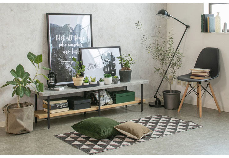 テレビボード 幅150cm コンクリート調 木目調 ローボード リビングボード ナチュラル ミドルブラウン おしゃれ 北欧 オープン収納 テレビ台 TV台 ienowa イエノア(代引不可)