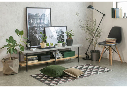 テレビボード 幅150cm コンクリート調 木目調 ローボード リビングボード ナチュラル ミドルブラウン おしゃれ 北欧 オープン収納 テレビ台 TV台 ienowa イエノア(代引不可)