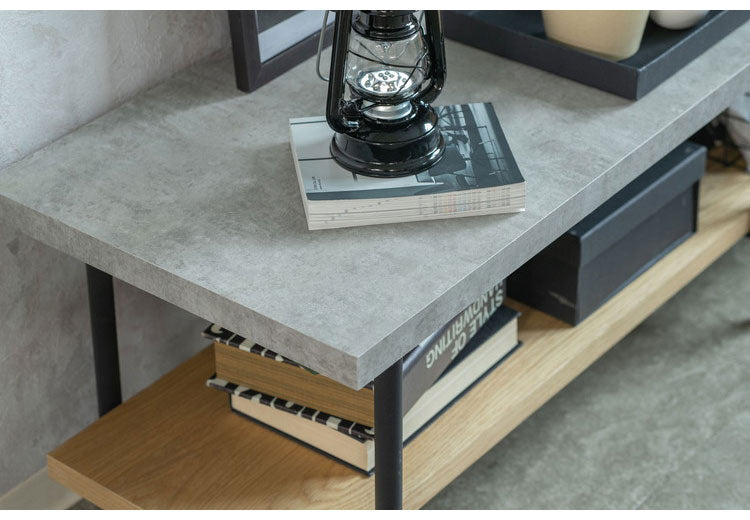 テレビボード 幅150cm コンクリート調 木目調 ローボード リビングボード ナチュラル ミドルブラウン おしゃれ 北欧 オープン収納 テレビ台 TV台 ienowa イエノア(代引不可)