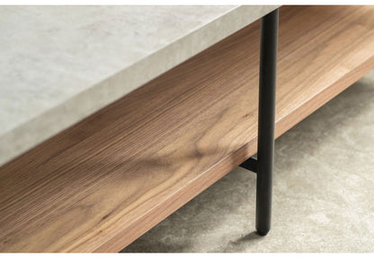 テレビボード 幅150cm コンクリート調 木目調 ローボード リビングボード ナチュラル ミドルブラウン おしゃれ 北欧 オープン収納 テレビ台 TV台 ienowa イエノア(代引不可)