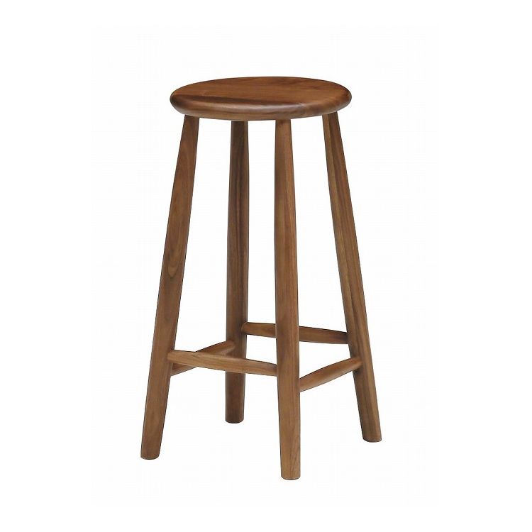 スツール 椅子 丸型 ハイタイプ スクエアスツール 天然木 木製 シンプル おしゃれ 北欧 モダン コンパクト いす イス ブラウン ウレタン塗装 リビング キッチン(代引不可)