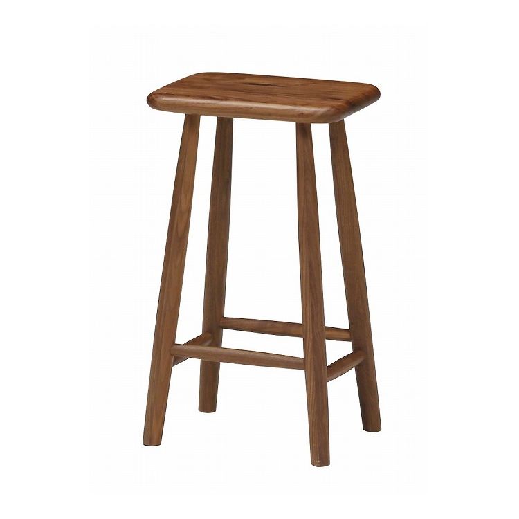 スツール 椅子 角型 ハイタイプ スクエアスツール 天然木 木製 シンプル おしゃれ 北欧 モダン コンパクト いす イス ブラウン ウレタン塗装 リビング キッチン(代引不可)