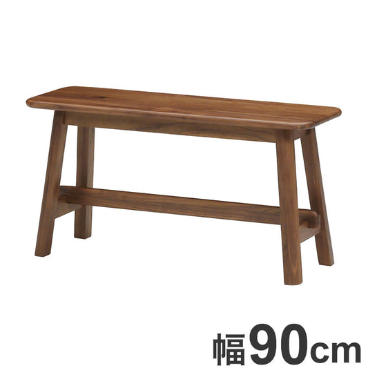 ベンチ 幅90cm 天然木 木製 長方形 ブラウン 物置 飾り 椅子 長椅子 イス いす ウレタン塗装 シンプル おしゃれ 北欧(代引不可)