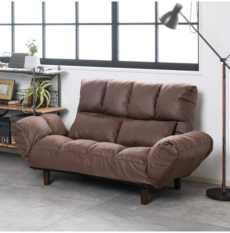 カウチソファー ファクトIIIレザーファブリック DGY ソファ ソファー 2人掛け コンパクト リクライニング シンプル カウチソファ フロアソファ ローソファ 二人掛 一人掛け(代引不可)