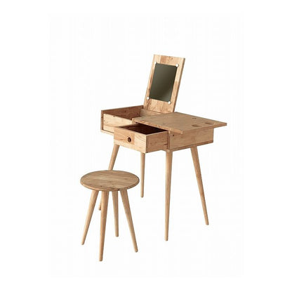ドレッサーセット 天然木 木製 コンパクト ミラー付き スツール付き 化粧台 鏡 収納 デスク 机 NATURAL SIGNATURE おしゃれ 北欧 シンプル 新生活 一人暮らし(代引不可)