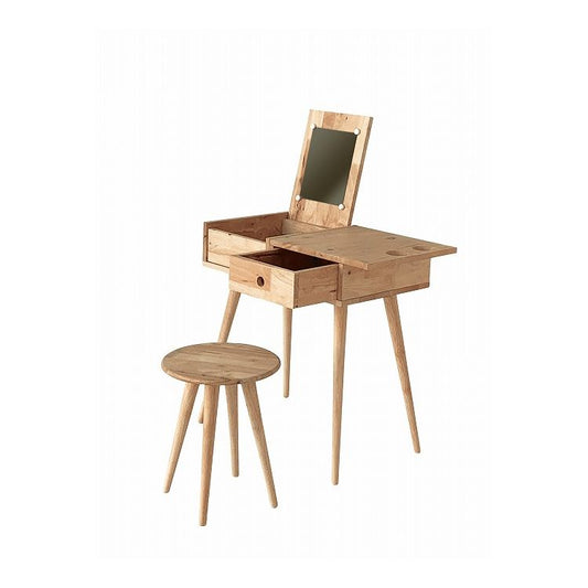 ドレッサーセット 天然木 木製 コンパクト ミラー付き スツール付き 化粧台 鏡 収納 デスク 机 NATURAL SIGNATURE おしゃれ 北欧 シンプル 新生活 一人暮らし(代引不可)