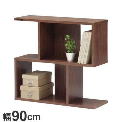 オープン収納 シェルフ 幅90cm 2段 飾り棚 木目調 シンプル おしゃれ 北欧 モダン 新生活 一人暮らし(代引不可)