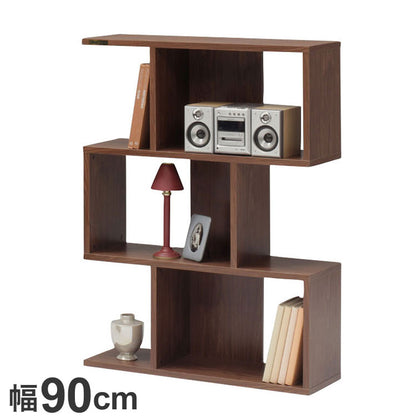オープン収納 シェルフ 幅90cm 3段 飾り棚 木目調 シンプル おしゃれ 北欧 モダン 新生活 一人暮らし(代引不可)