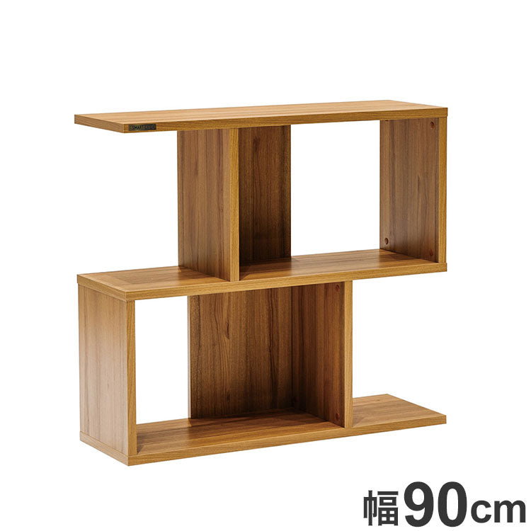 オープン収納 シェルフ 幅90cm 2段 カントリー調 飾り棚 木目調 シンプル おしゃれ 北欧 モダン 新生活 一人暮らし(代引不可)