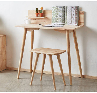 デスク 幅90cm 長方形 収納付き ドリンクホルダー付き スマホスタンド タブレットスタンド 天然木 木製 木目 おしゃれ リモート テレワーク 子ども 学習机 勉強机 書斎 NATURAL SIGNATURE(代引不可)