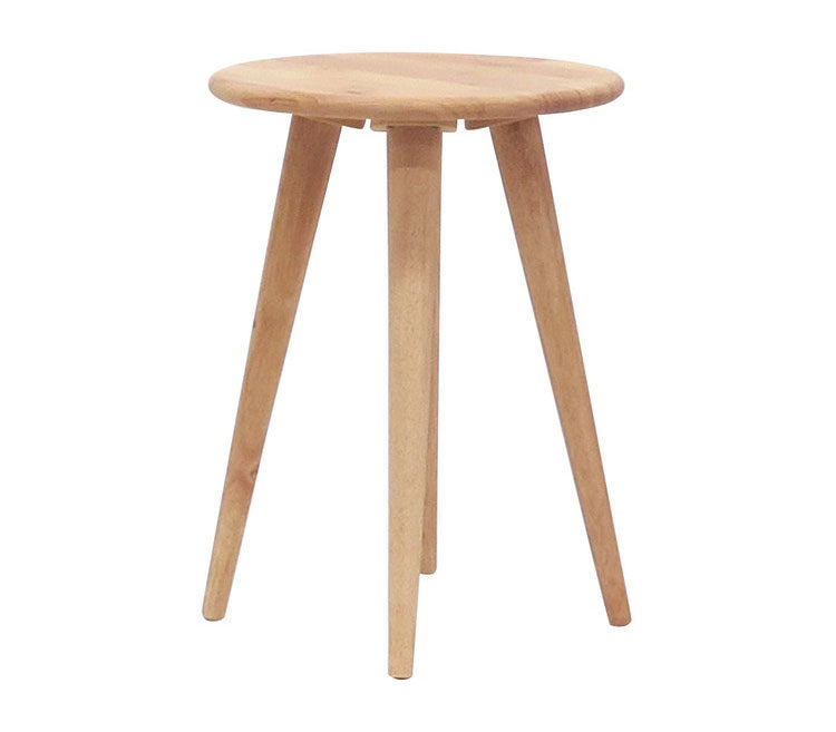 ラウンドスツール 円形 丸型 座クッション付き おしゃれ 北欧 可愛い 天然木 座面取り外し可能 木製 木目 ナチュラル スリム シンプル NATURAL SIGNATURE(代引不可)