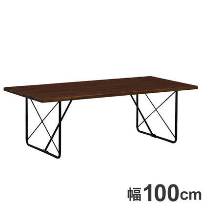 ローテーブル 幅100cm シンプル 長方形 天然木 木製 おしゃれ 北欧 アイアン脚 ウレタン塗装 スリム リビングテーブル 寝室 一人暮らし 新生活(代引不可)