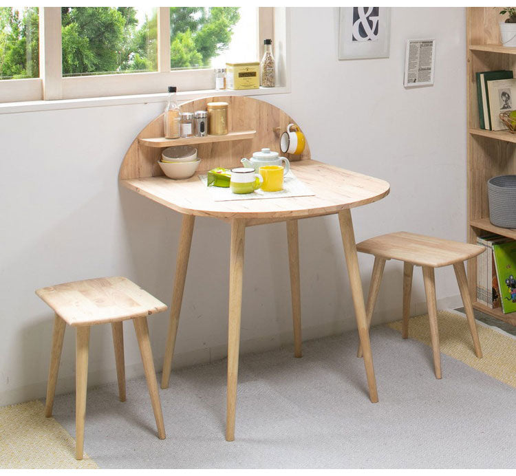 ダイニングテーブル 2人用 ダイニングチェア2脚セット 半円 天然木 おしゃれ 北欧 円形 デスク 一人暮らし 机 木製 省スペース 椅子付き コンパクトナチュラル 半円テーブル NATURAL SIGNATURE(代引不可)