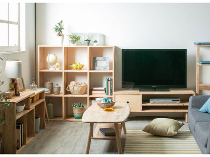 シェルフ 3×3 本棚 天然木 オープン収納 おしゃれ 北欧 マルチシェルフ 棚 収納棚 カントリー 格子ラック 3段 シンプル 木製 木目 ナチュラル NATURAL SIGNATURE(代引不可)