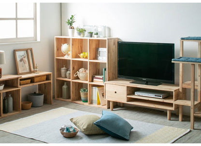 シェルフ 3×3 本棚 天然木 オープン収納 おしゃれ 北欧 マルチシェルフ 棚 収納棚 カントリー 格子ラック 3段 シンプル 木製 木目 ナチュラル NATURAL SIGNATURE(代引不可)