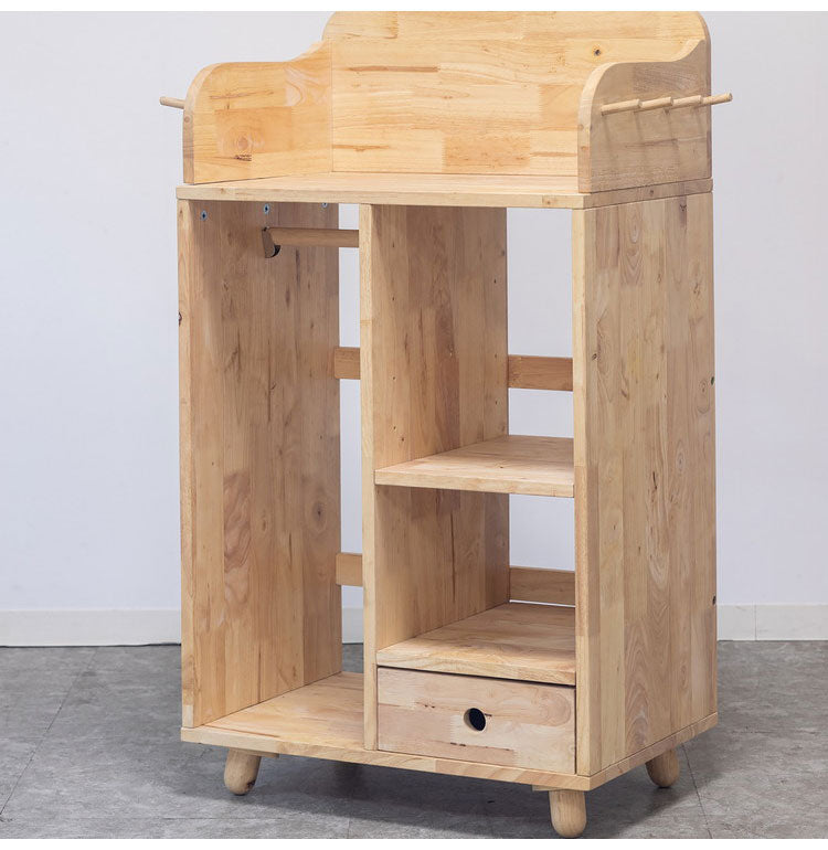 ランドセルラック 天然木 幅60cm ハンガーラック付き オープンロッカー 木目 木製 収納 子ども部屋 子供 おしゃれ 北欧 ナチュラル オープンシェルフ オープン収納 進学祝い NATURAL SIGNATURE(代引不可)