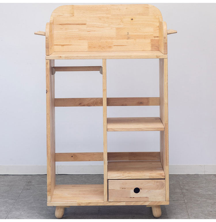 ランドセルラック 天然木 幅60cm ハンガーラック付き オープンロッカー 木目 木製 収納 子ども部屋 子供 おしゃれ 北欧 ナチュラル オープンシェルフ オープン収納 進学祝い NATURAL SIGNATURE(代引不可)