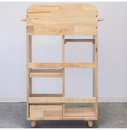 ランドセルラック 天然木 幅60cm ハンガーラック付き オープンロッカー 木目 木製 収納 子ども部屋 子供 おしゃれ 北欧 ナチュラル オープンシェルフ オープン収納 進学祝い NATURAL SIGNATURE(代引不可)