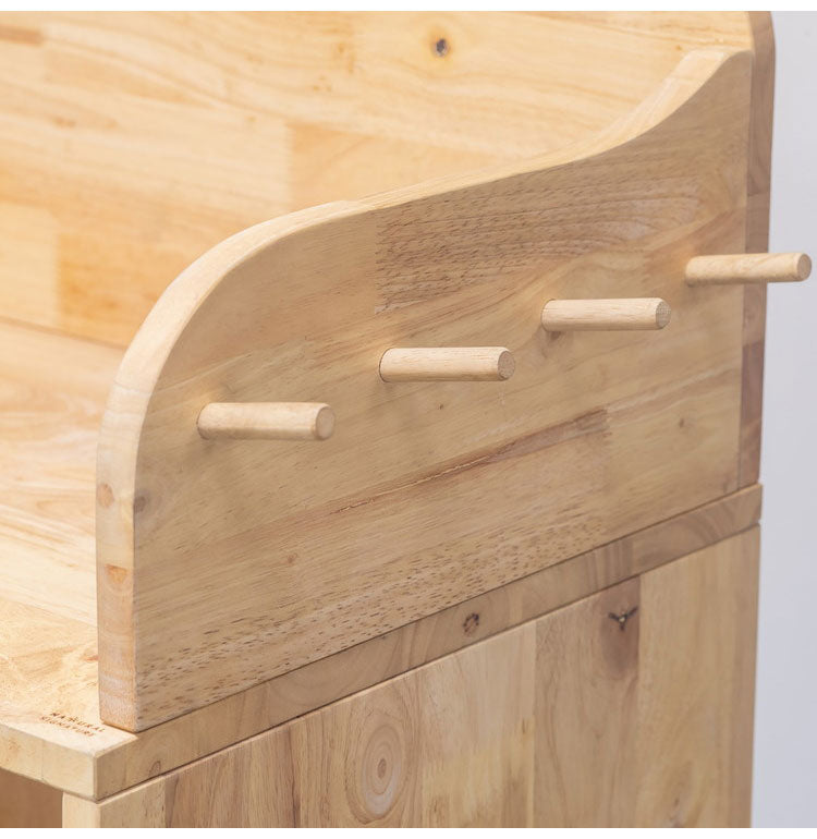 ランドセルラック 天然木 幅60cm ハンガーラック付き オープンロッカー 木目 木製 収納 子ども部屋 子供 おしゃれ 北欧 ナチュラル オープンシェルフ オープン収納 進学祝い NATURAL SIGNATURE(代引不可)