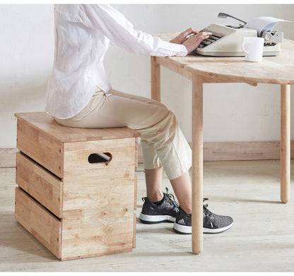 収納スツール 天然木 幅55cm コンテナボックス 玄関 リビング 木目 シンプル おしゃれ 北欧 ナチュラル コンパクト 新生活 一人暮らし ナチュラル NATURAL SIGNATURE(代引不可)