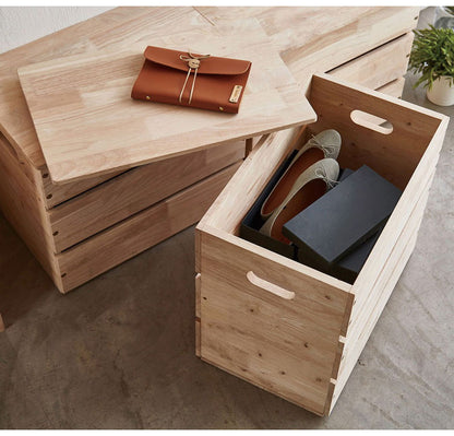 収納スツール 天然木 幅55cm コンテナボックス 玄関 リビング 木目 シンプル おしゃれ 北欧 ナチュラル コンパクト 新生活 一人暮らし ナチュラル NATURAL SIGNATURE(代引不可)