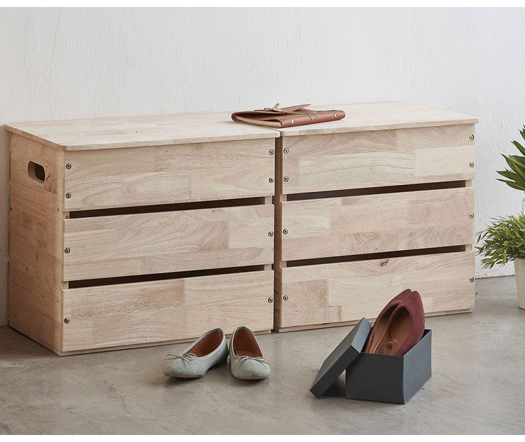 収納スツール 天然木 幅55cm コンテナボックス 玄関 リビング 木目 シンプル おしゃれ 北欧 ナチュラル コンパクト 新生活 一人暮らし ナチュラル NATURAL SIGNATURE(代引不可)