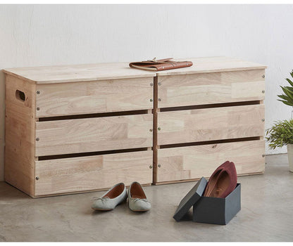 収納スツール 天然木 幅55cm コンテナボックス 玄関 リビング 木目 シンプル おしゃれ 北欧 ナチュラル コンパクト 新生活 一人暮らし ナチュラル NATURAL SIGNATURE(代引不可)