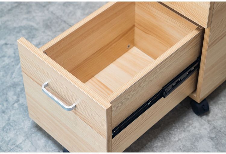 デスクワゴン トライベッカ NA/WH キャスター付き サイドチェスト 引き出し デスクワゴン デスク下収納 サイドワゴン デスクチェスト オフィス収納 オフィスデスク サイドテーブル ソファサイド(代引不可)